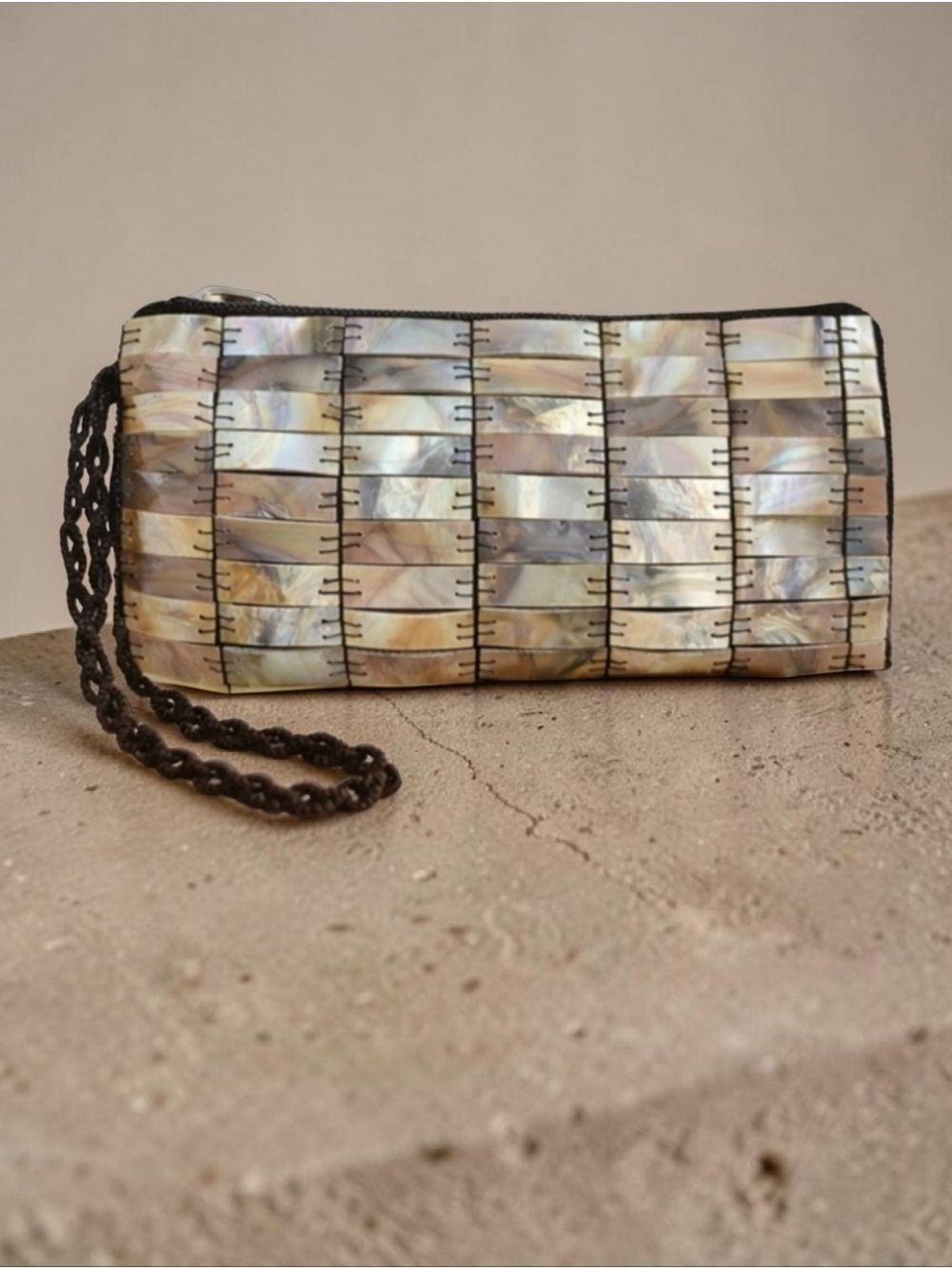 Vintage Y2K MAD by Design Iridescent Horn & Spun Silk Clutch